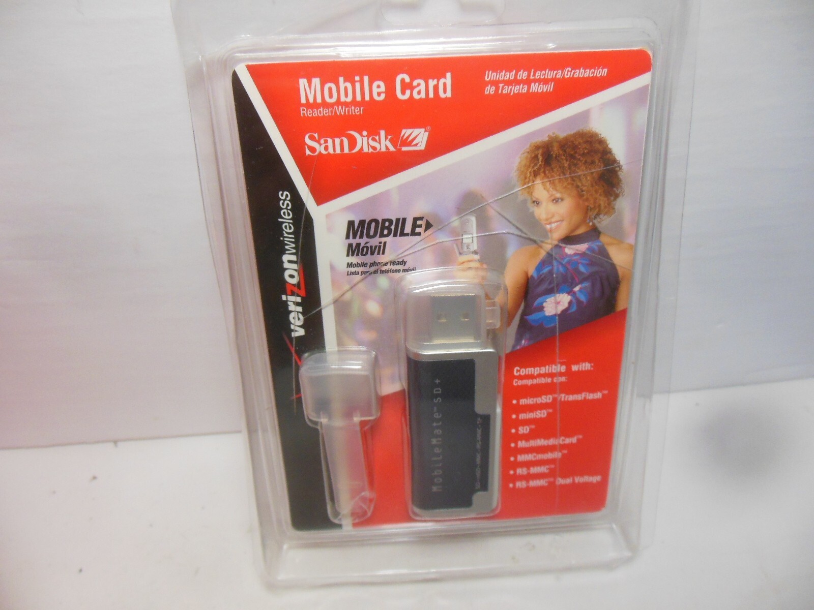 NEW SanDisk Mobile Card Reader Writer (Made for Verizon Wireless) SDDR-103-V10M