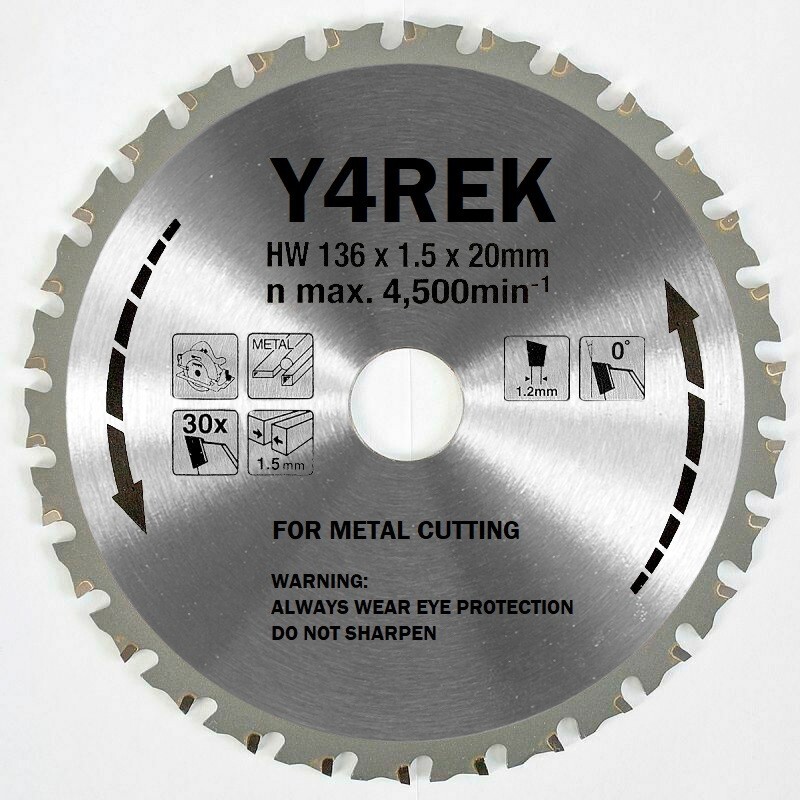 136mm x 20 x 30T METAL Cut SAW BLADE for Panasonic EY4542 Makita DCS552Z DCS550Z