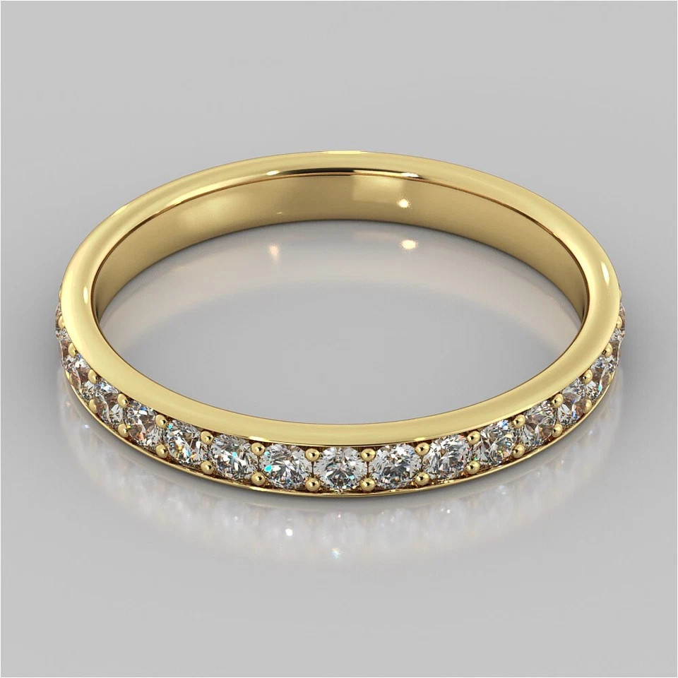 1.20 Ct Round Cut VVS1 Diamond Lab-Created Wedding Ring 14K Yellow Gold Plated