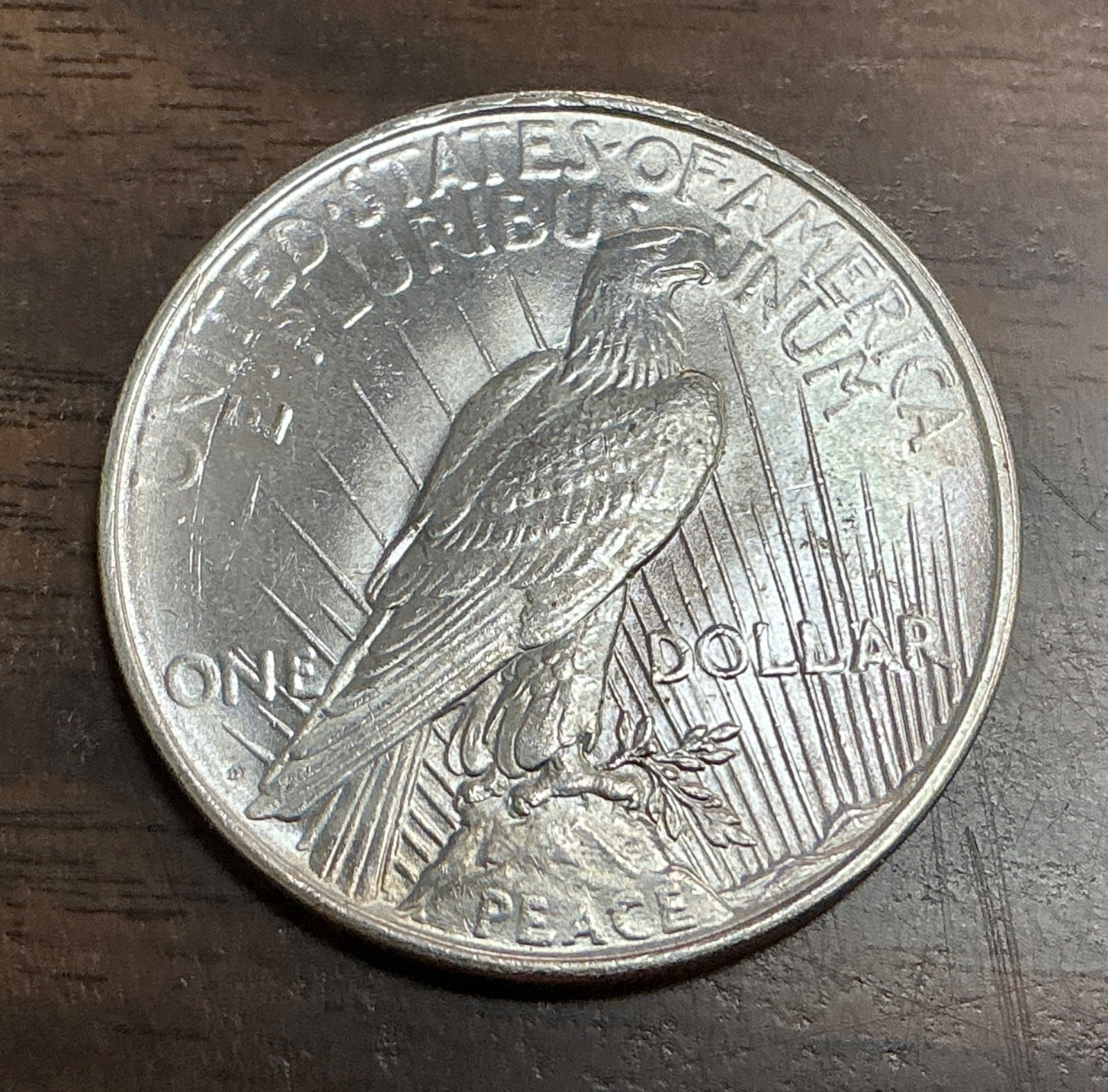 1923-D - $1 Peace Silver Dollar - BU - Die Breaks