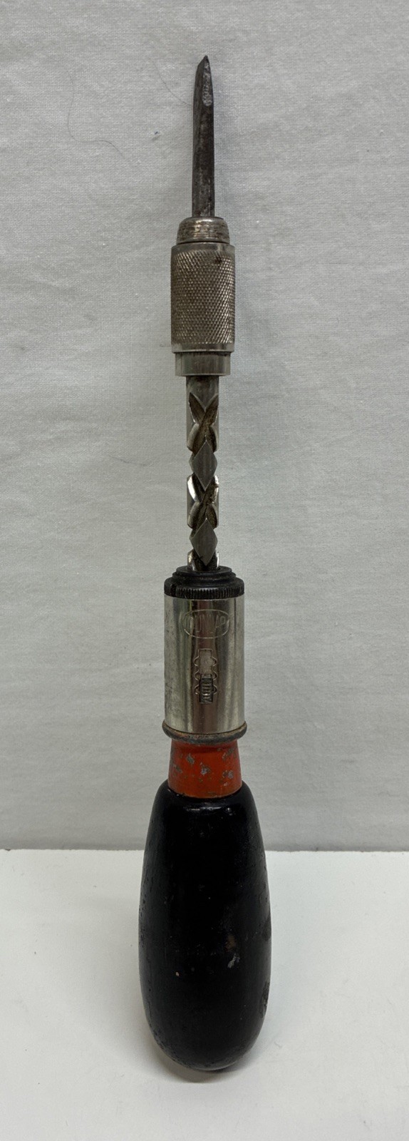 Vintage Dunlap Ratcheting Spiral Push Screwdriver Wooden Handle Made in Germany