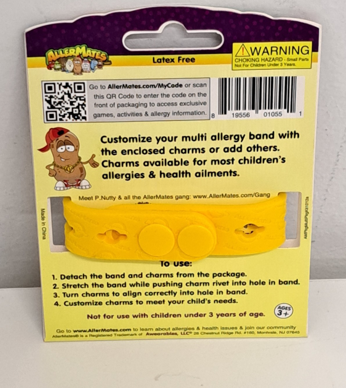 Peanut Nut Egg Dairy Wheat Asthma Allermates Multi Allergy Wristband Silicone