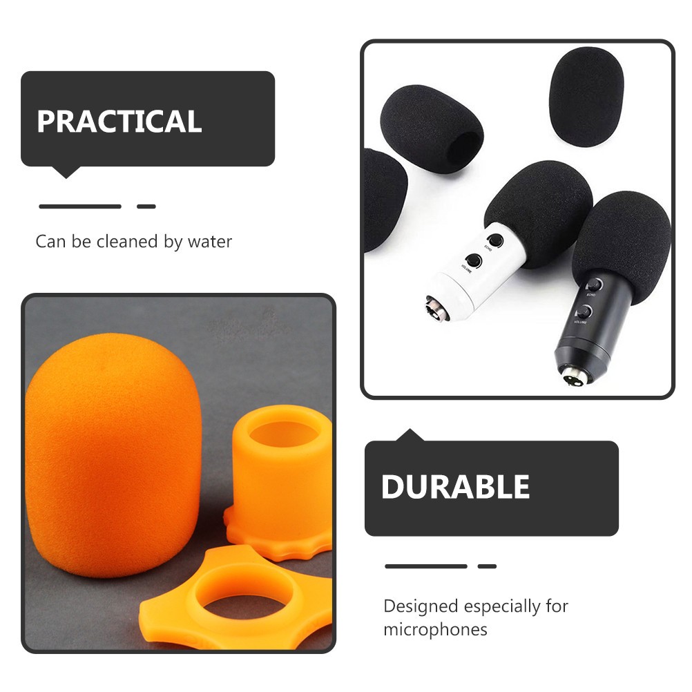 8 Pcs Wind Screen for Mics Microphone Windproof Cover Sponge Sleeve