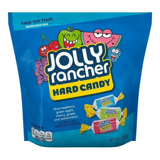 Jolly Rancher Assorted Fruit Flavored Hard Candy, Resealable Bag 14 oz