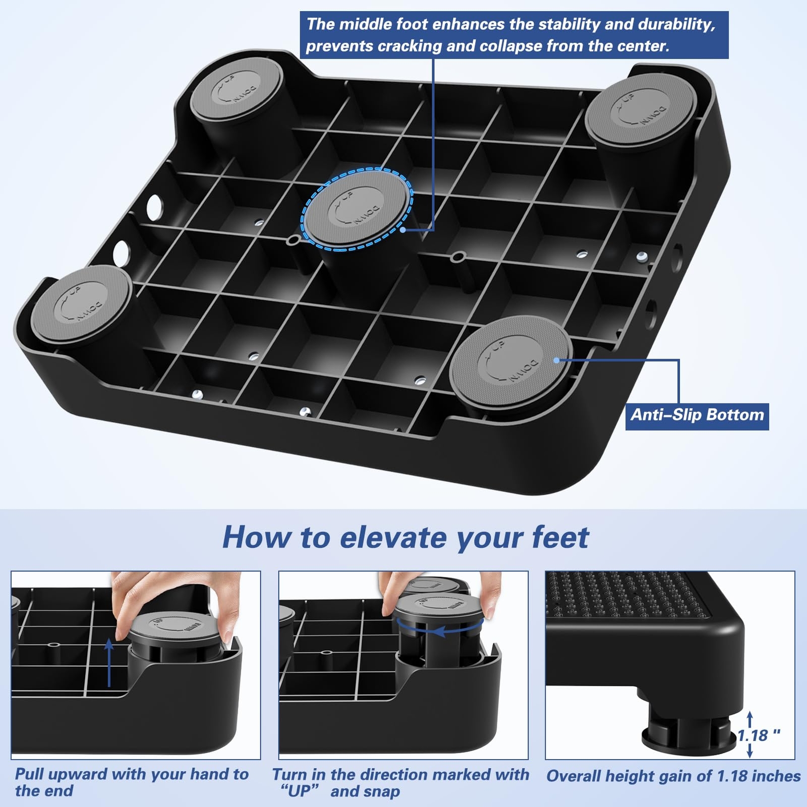 Mobility One Step Stool Heavy Duty Indoor/Outdoor Non-Slip Step Platform Assi...