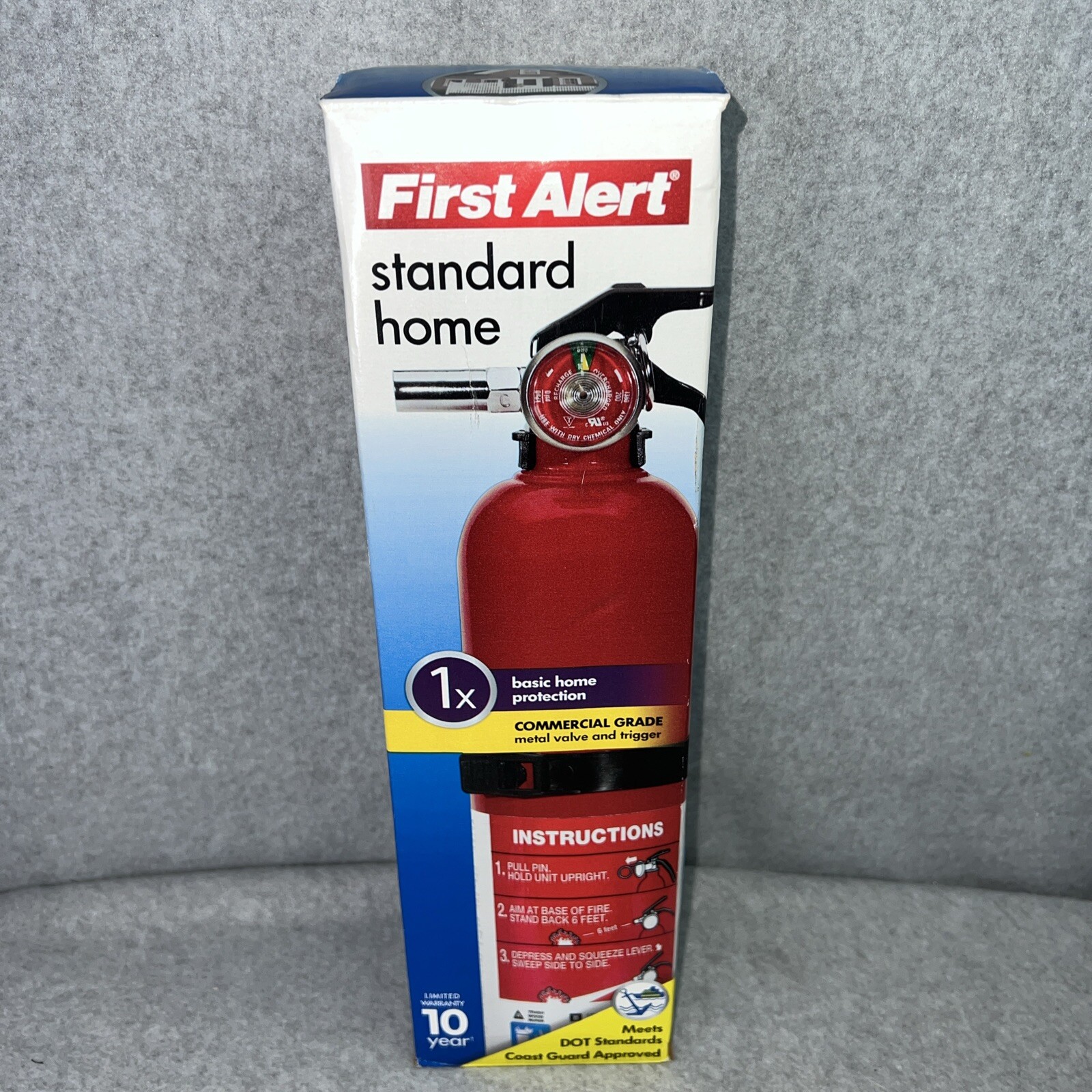 First Alert HOME1 Rechargeable Standard Home Fire Extinguisher UL Rated 1-A:10-B