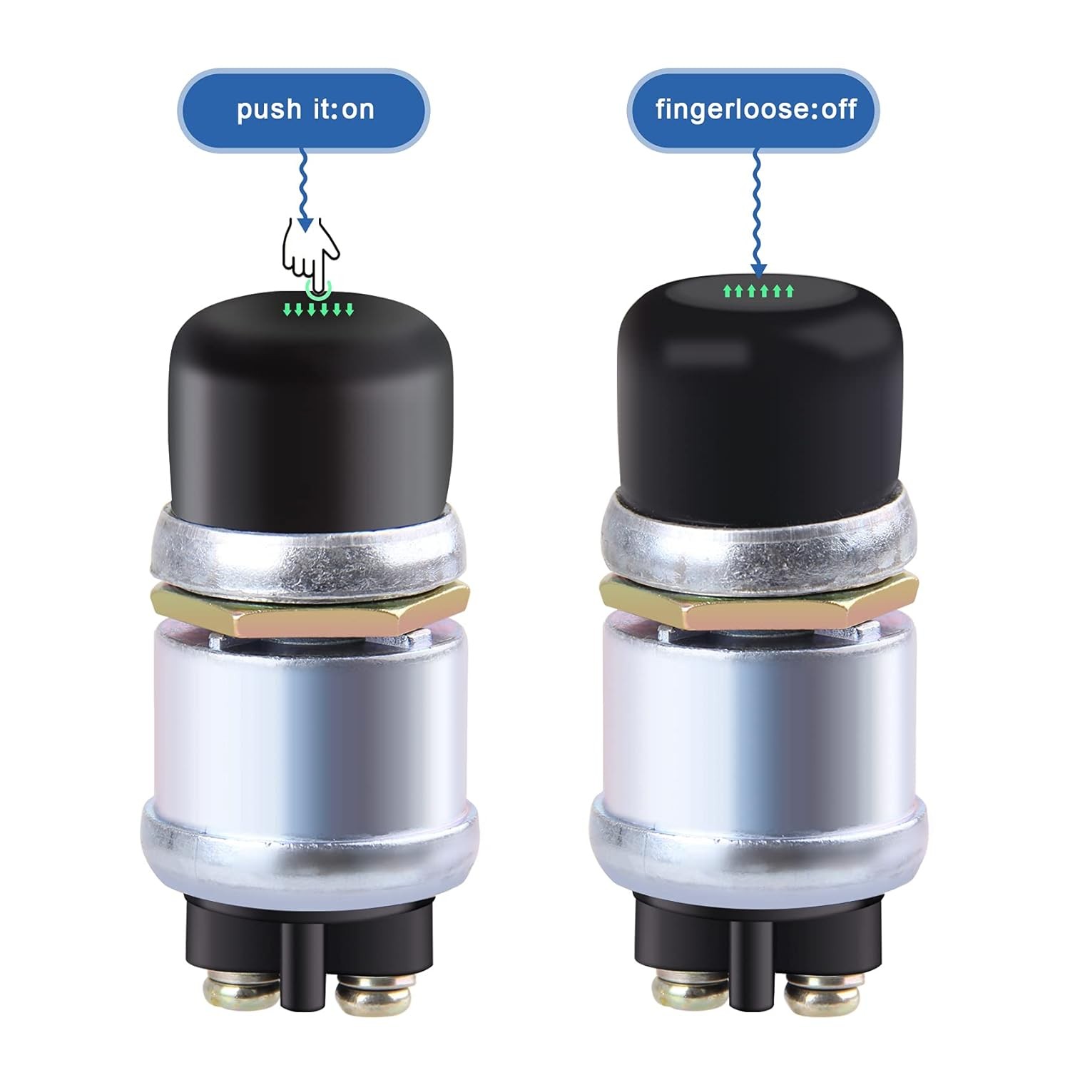 Push Button Starter Switch 12V 20A, Waterproof Momentary Start Switch for Car
