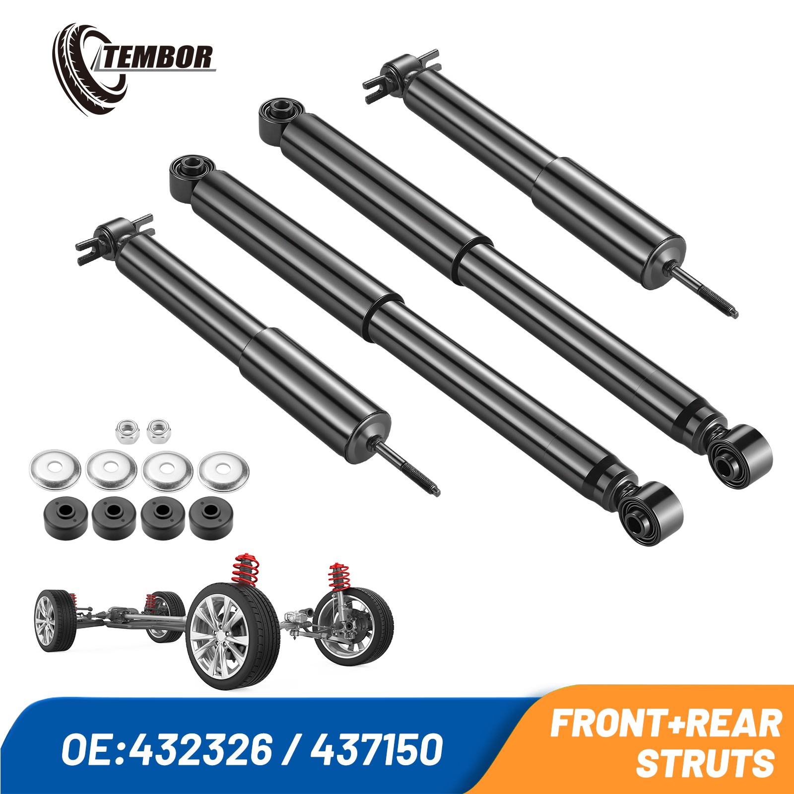 Set of 4 Shocks Absorbers Fits 1999-2006 Chevy Silverado 1500 GMC Sierra 1500