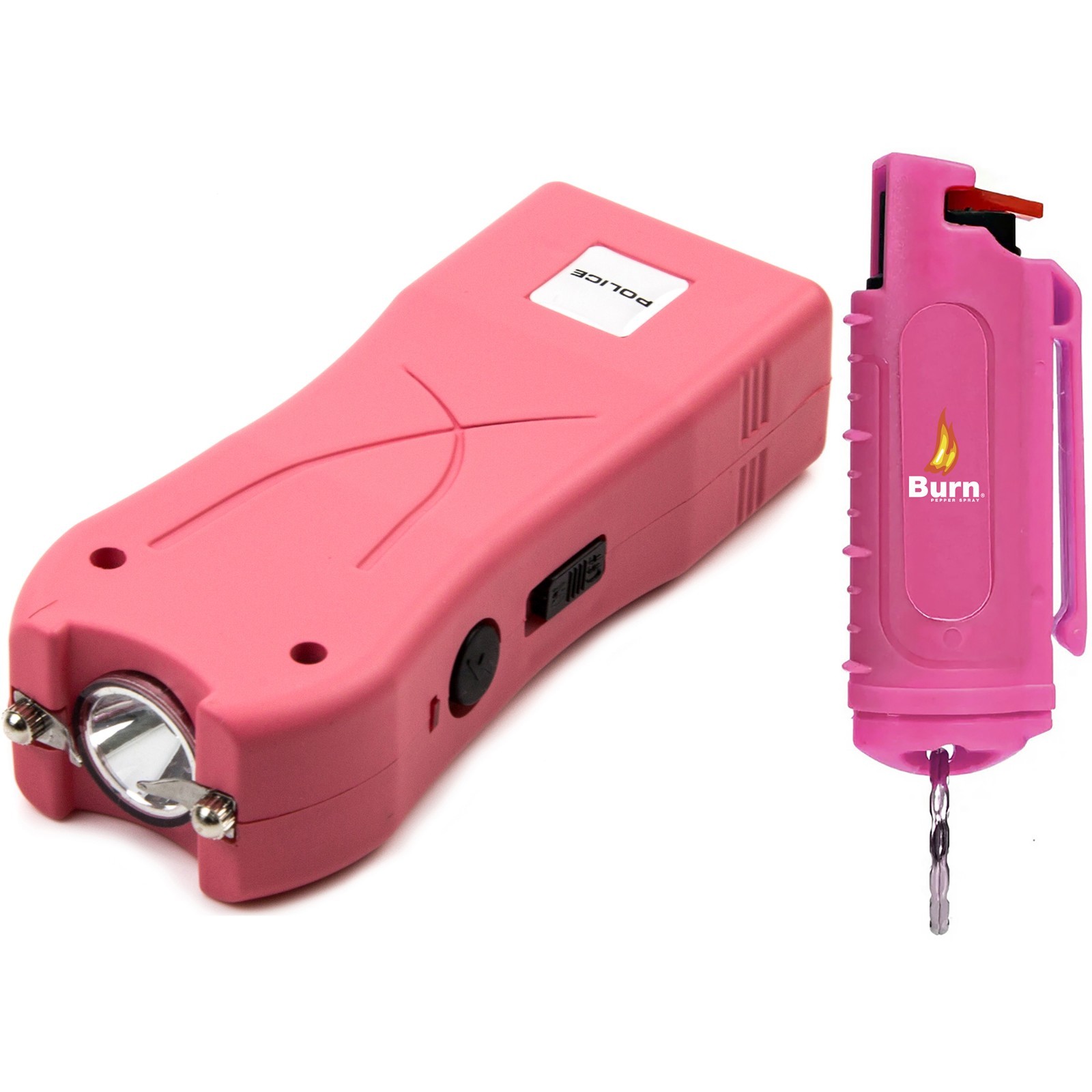 Police Stun Gun Burn Pepper Spray Combo for Self Defense - 398 Pink