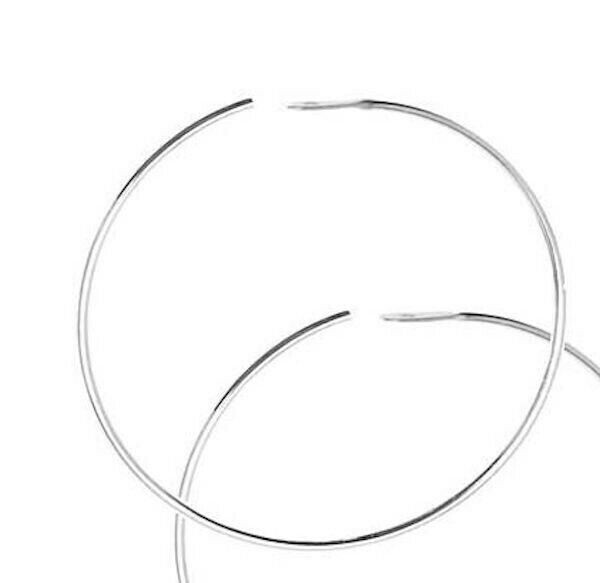 20 Silver Plated Brass 1.5 Inch (38mm) Round Endless Hoop Earrings
