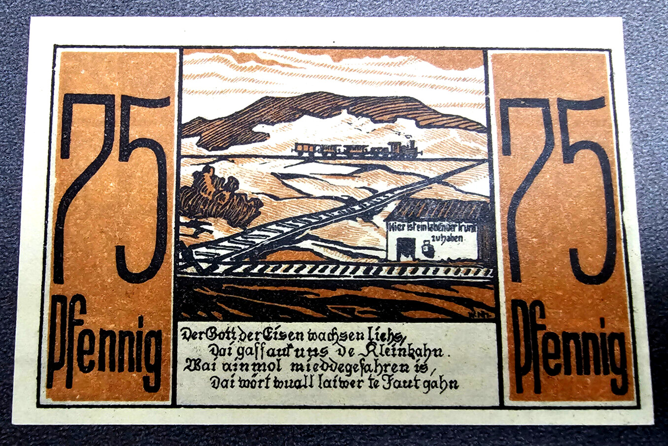 MEDEBACH NOTGELD 75 PFENNIG 1921 EMERGENCY MONEY GERMANY BANKNOTE (33099)