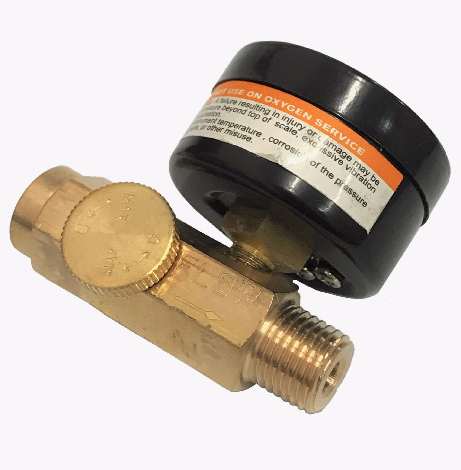 NEW Inline Air Pressure Regulator with Gauge Solid Brass Construction 160 PSI