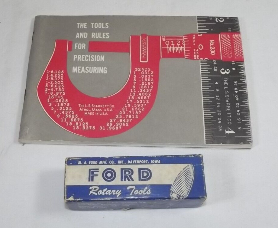 VINTAGE FORD ROTARY TOOLS 3/4" 60 degree countersink starrett book T24