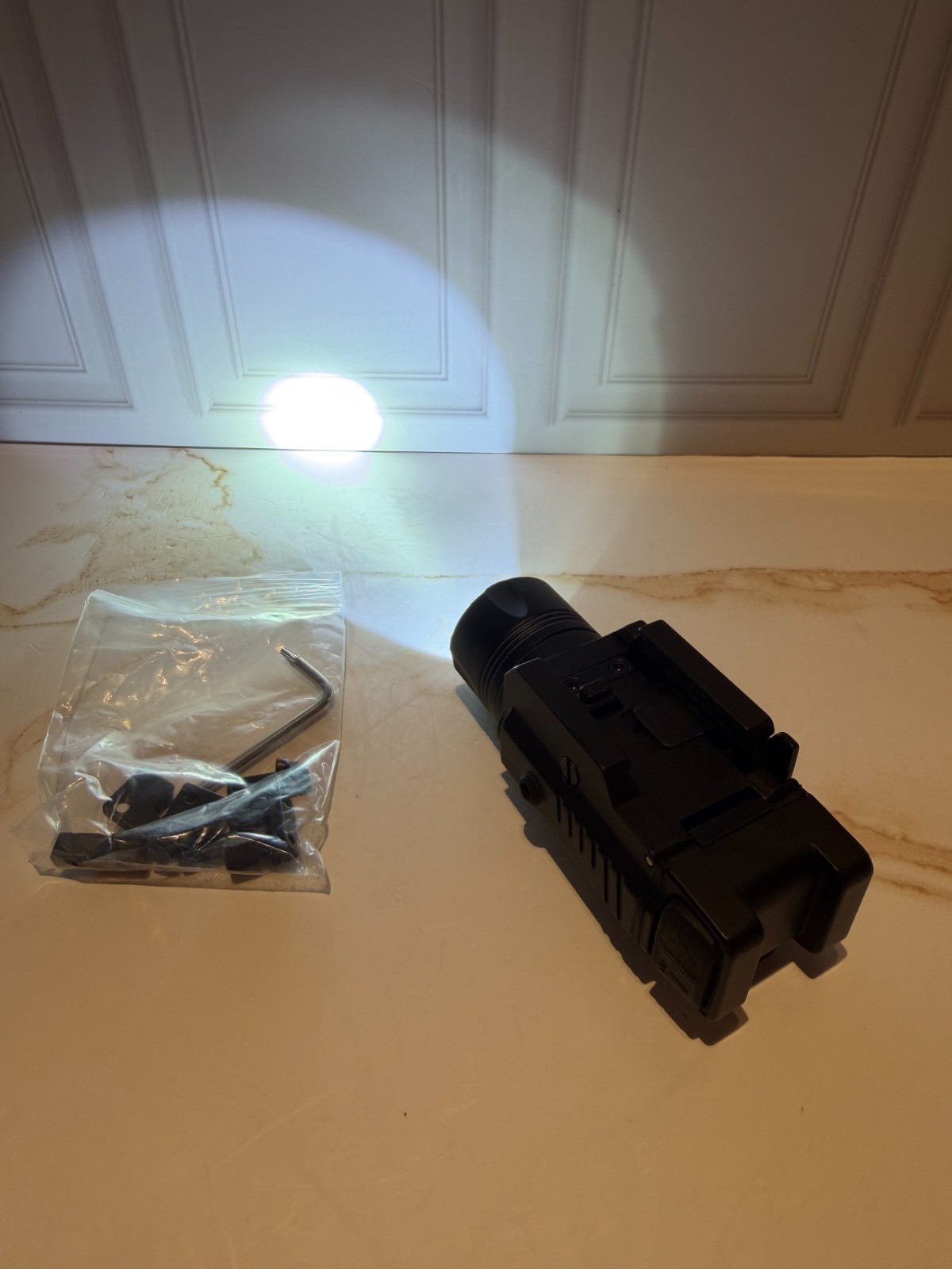AEX SUPERTAC pistol light with green laser, 300 lumen