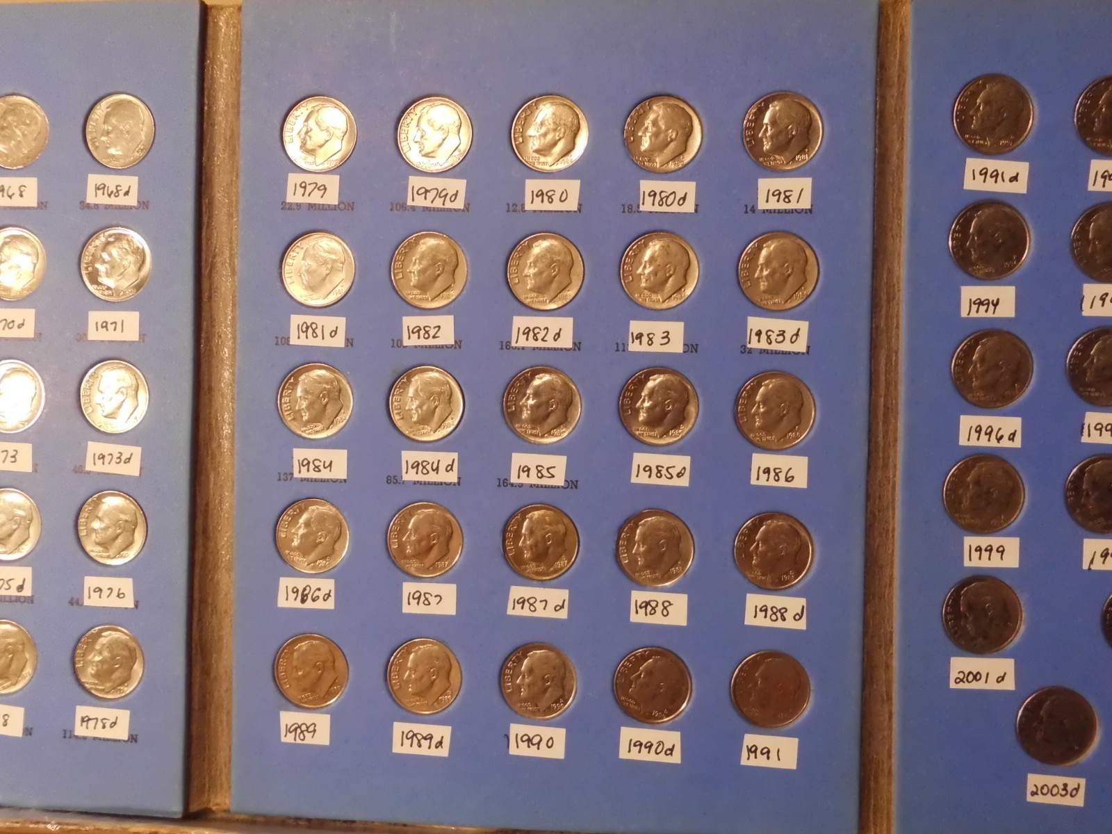 1965 - 2004 P&D ROOSEVELT DIME COLLECTION #BTC491