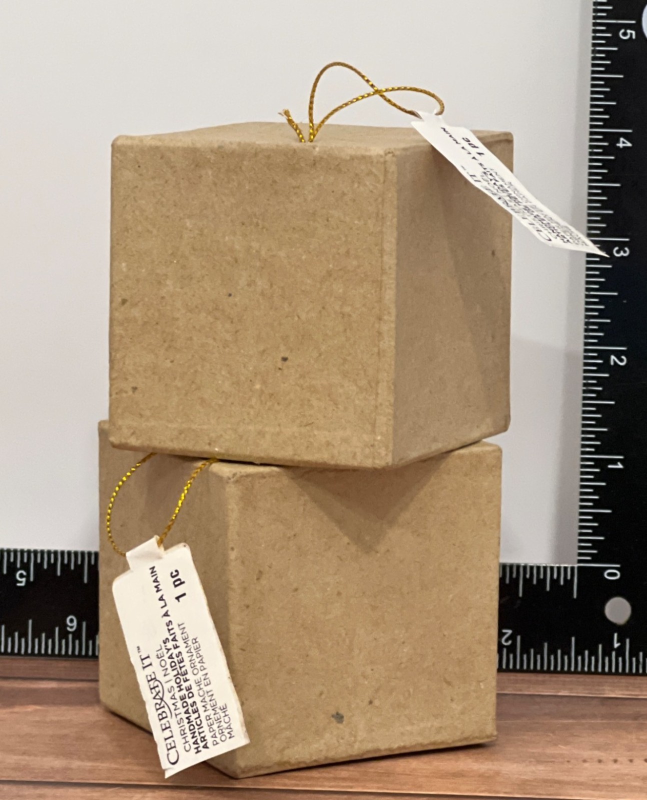 Celebrate It Paper Mache Cube Ornament DIY CHristmas Craft 427707