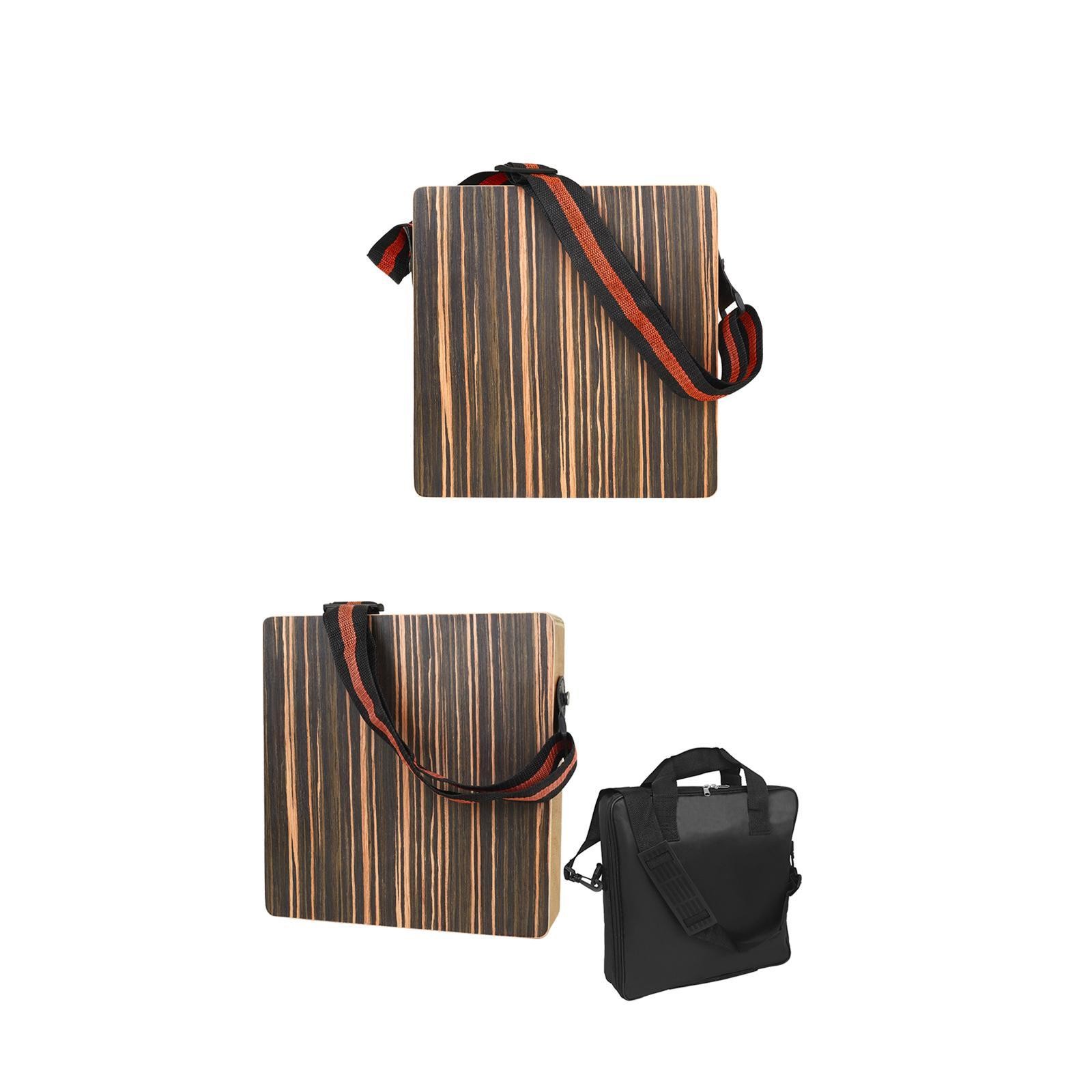 Portable Cajon Drum Hand Drum Unique Appearance Wood with Adjustable Strap
