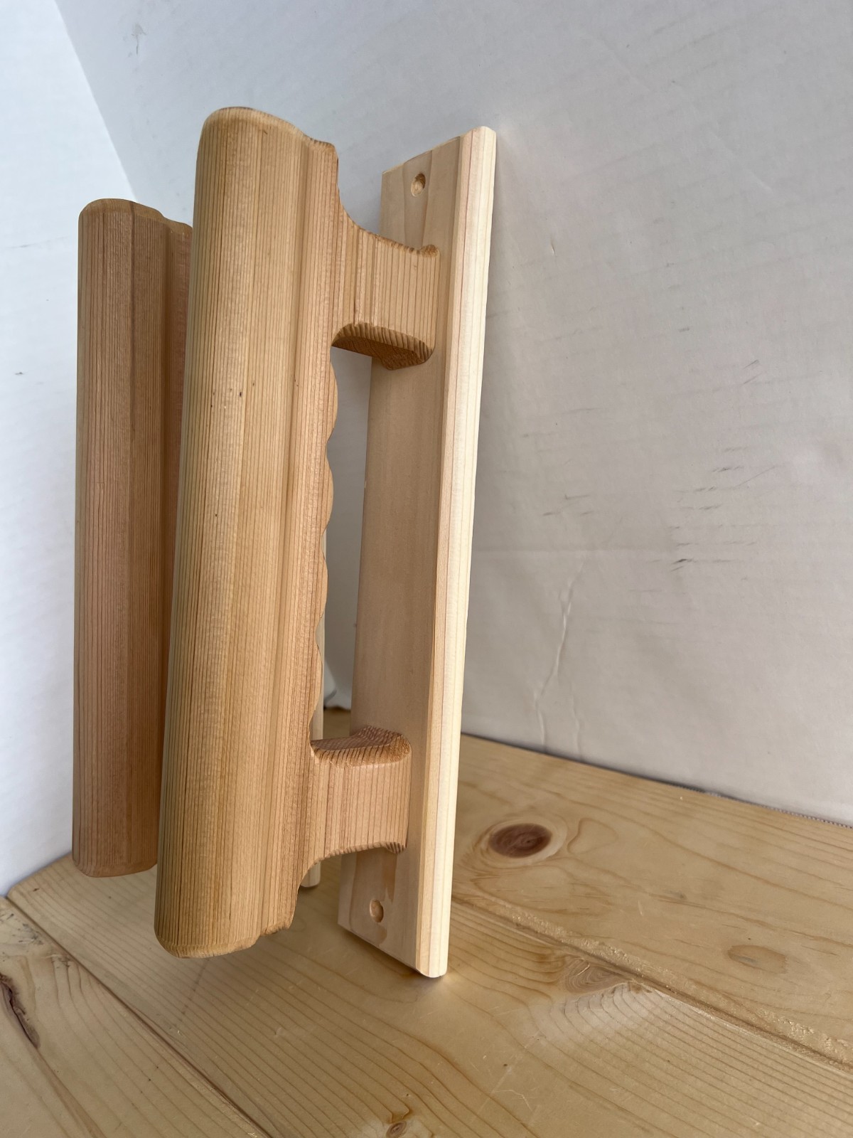 Cedar Wood Sauna Door Handle – XL 13.5" – Handmade – Unfinished – Rustic Look