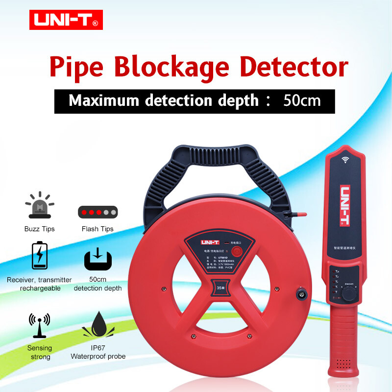 UNI-T Pipe Blockage Detector Scanner Pipeline Blocking Diagnostic Wall PVC Iron