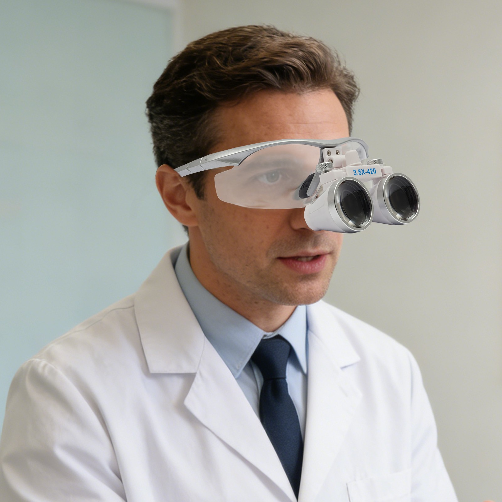 Dental Medical Surgical Binocular Loupe Magnifier Glasses + LED Head Light