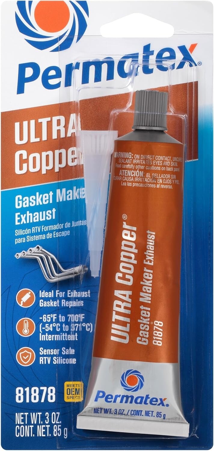 Permatex 81878 Ultra Copper Max Temp RTV Silicone Gasket Maker 3oz - 2 PACK