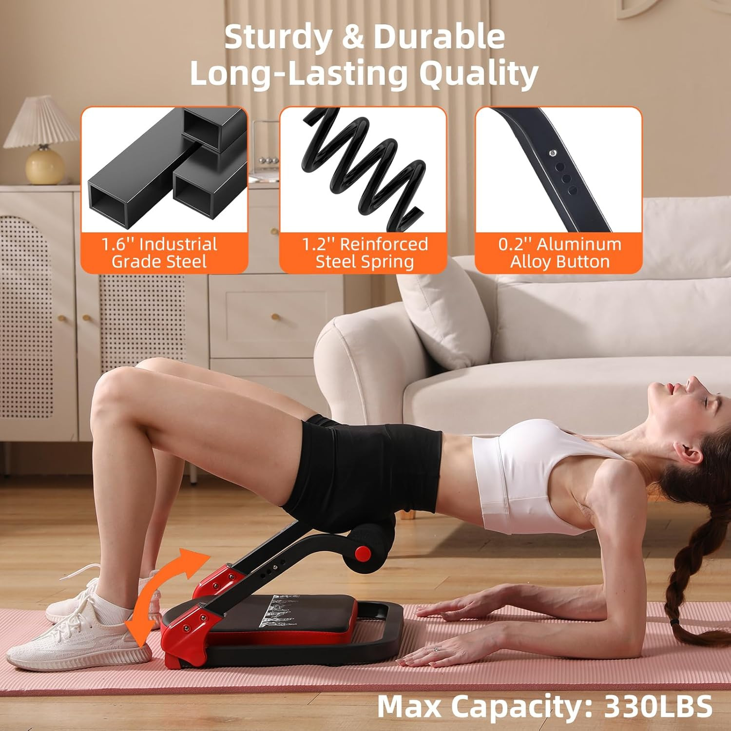Ab Machine with Resistance Bands for Abdominal Exercise - 3 Levels Adjustable S
