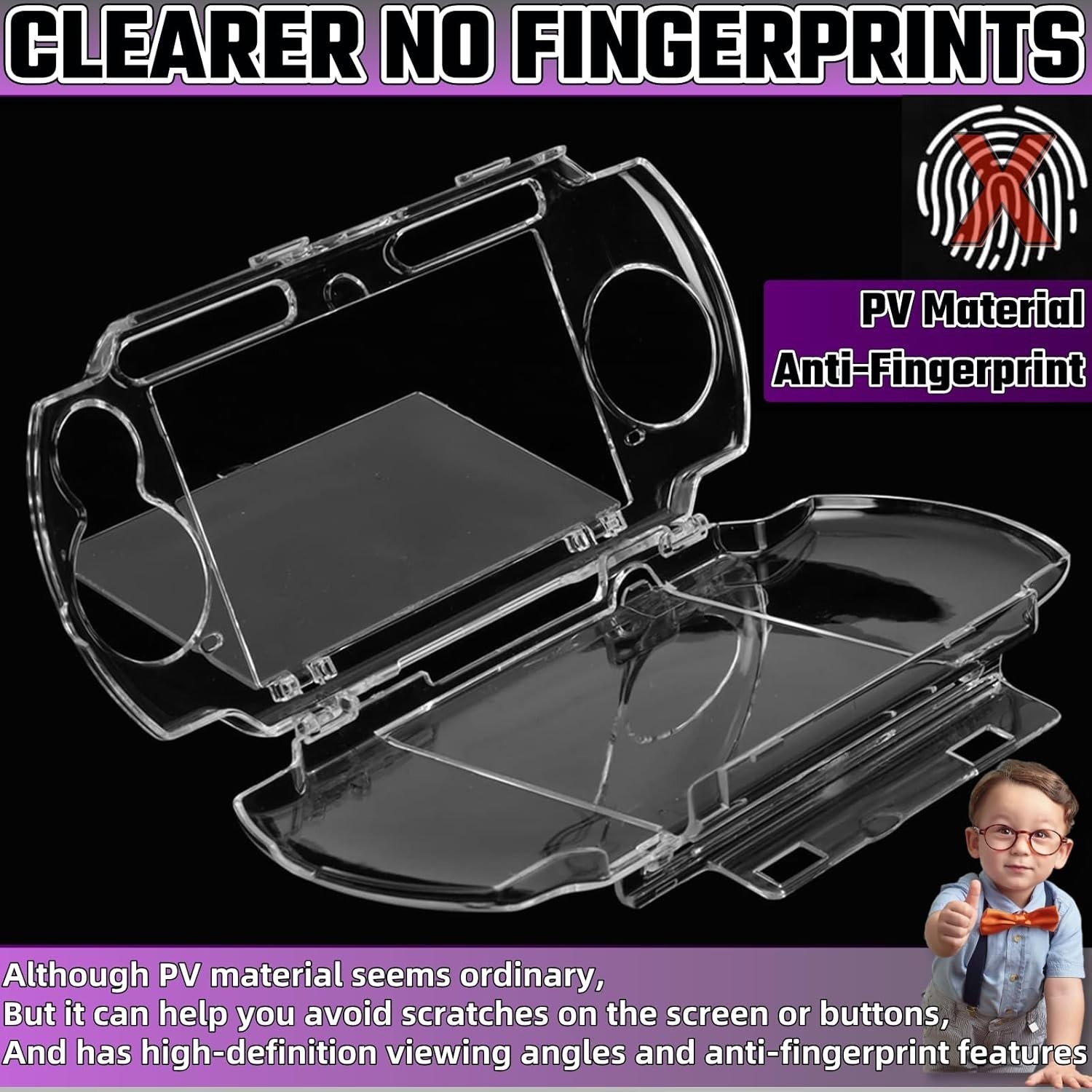 Lightweight Clear PSP Protector - Shock/Scratch Resistant for All Series Models