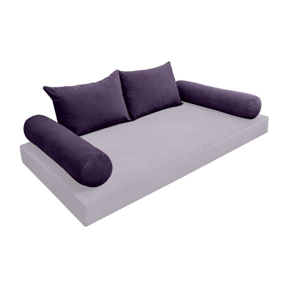 COVER ONLY Model V4 Full Velvet Knife Edge Indoor Daybed Cushion Bolster - AD339