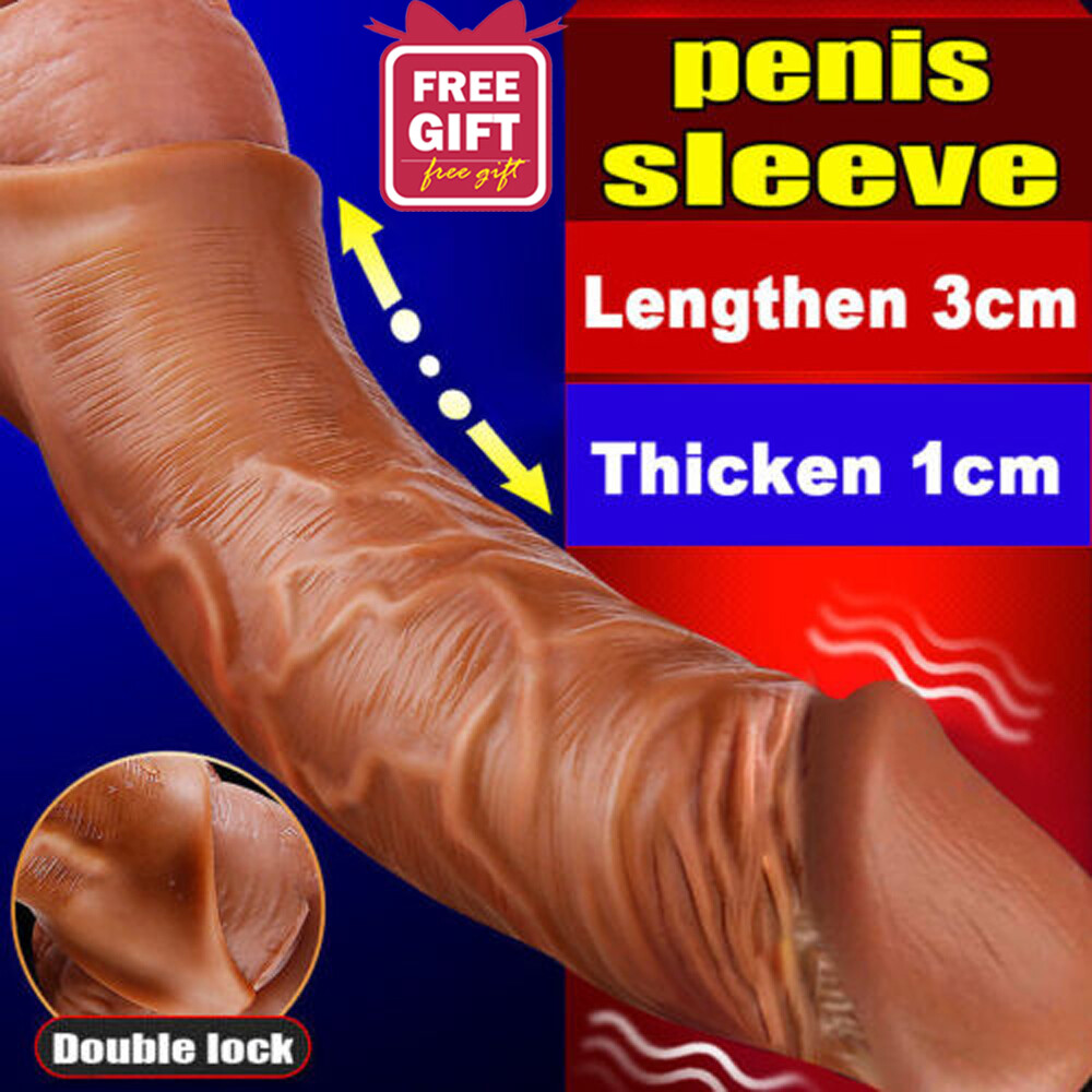 Male Cock Girth Enlarger Enhancer Penis Extension Extender Sheath Sleeve USA