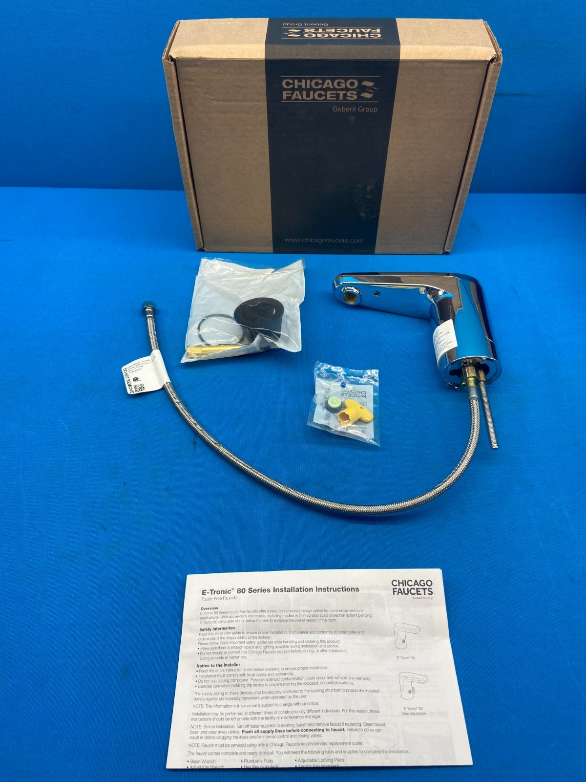 Chicago Faucets E80-A11A-11ABCP Replacement E-Tronic Chrome Plate Faucet