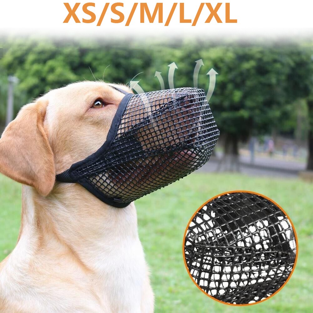 Pet Dog Breathable Nylon Muzzle Anti-lick Chewing Licking Mouth Mesh Cover Mask