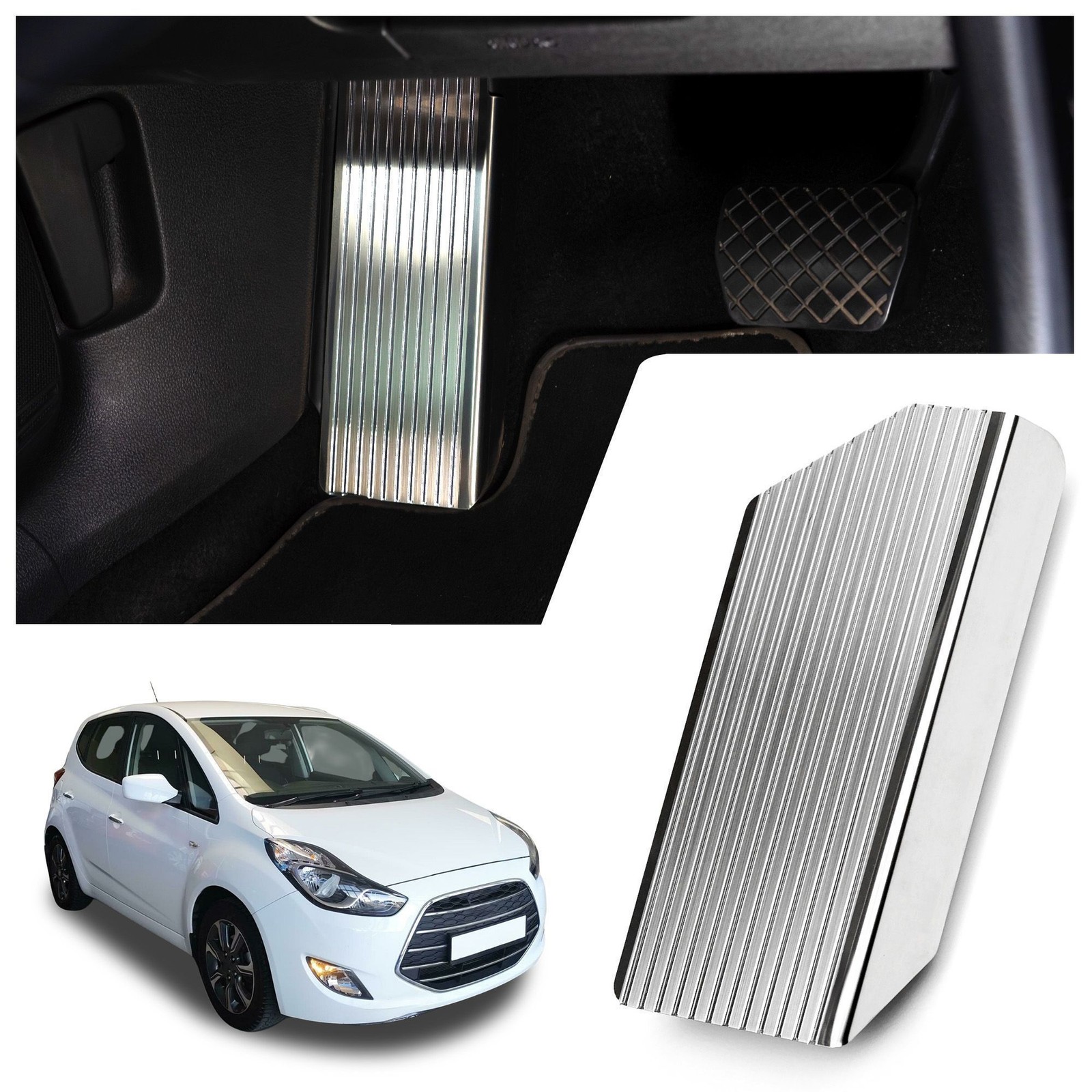 Footrest Plate for Hyundai ix20 I (JC) FL 2015-2019 Brushed Silver