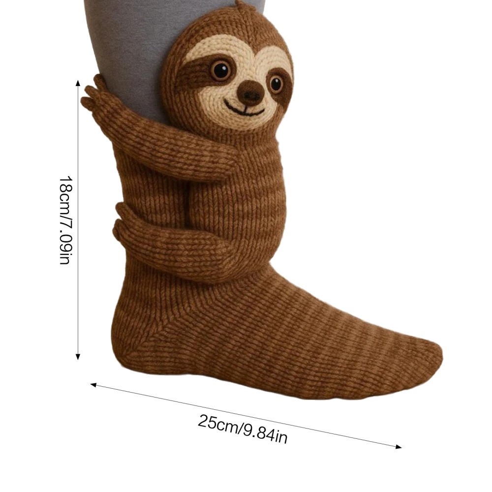3D Sloth Cute Animals Socks Knitted Animals Warm Cozy Unisex Funny Xmas Gifts US