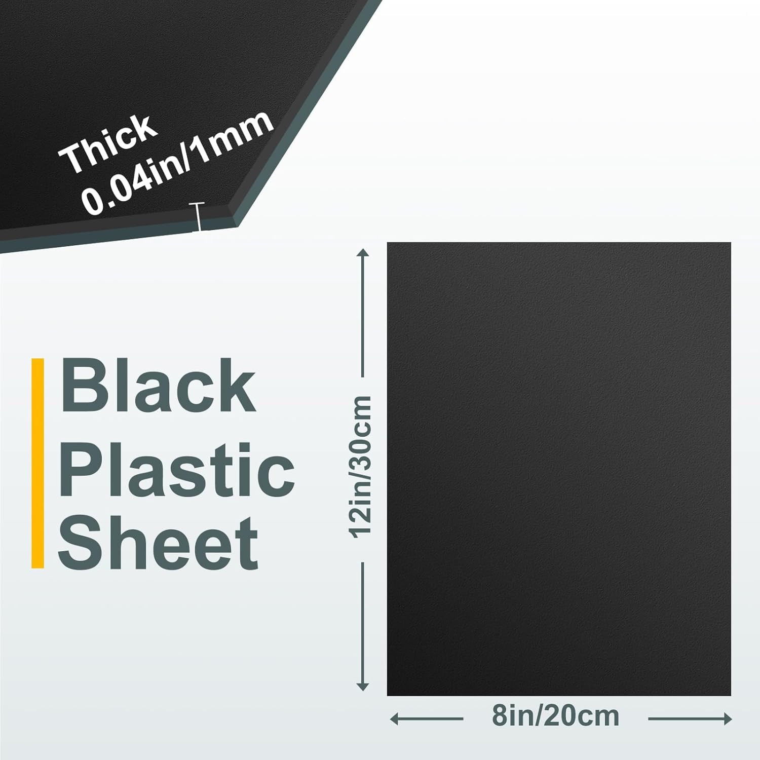 6 Pack Black Plastic Sheets 8x12 Inch 0.04in Flexible DIY Craft Panels