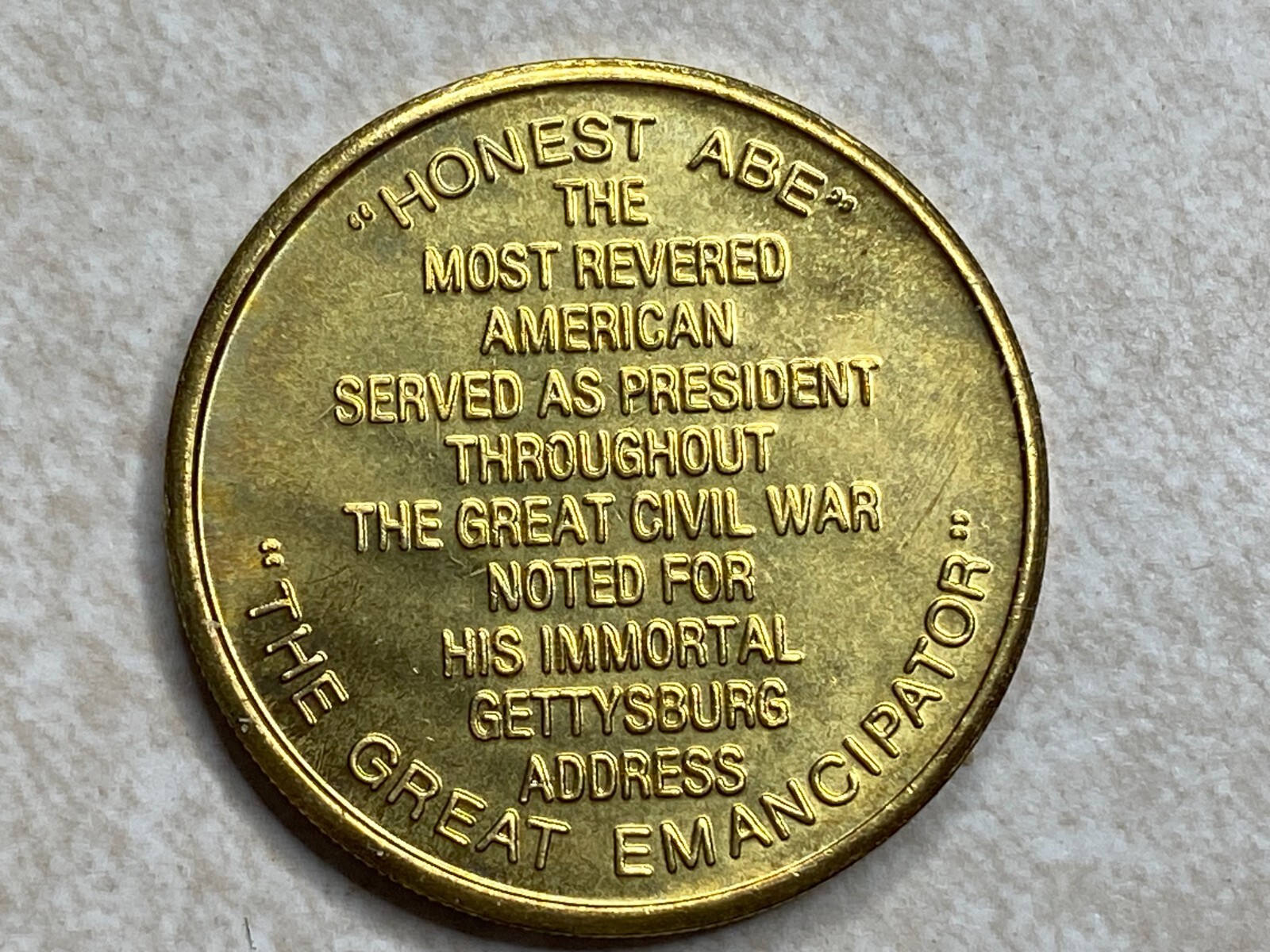 Abraham Lincoln The Great Emancipator Token T7797