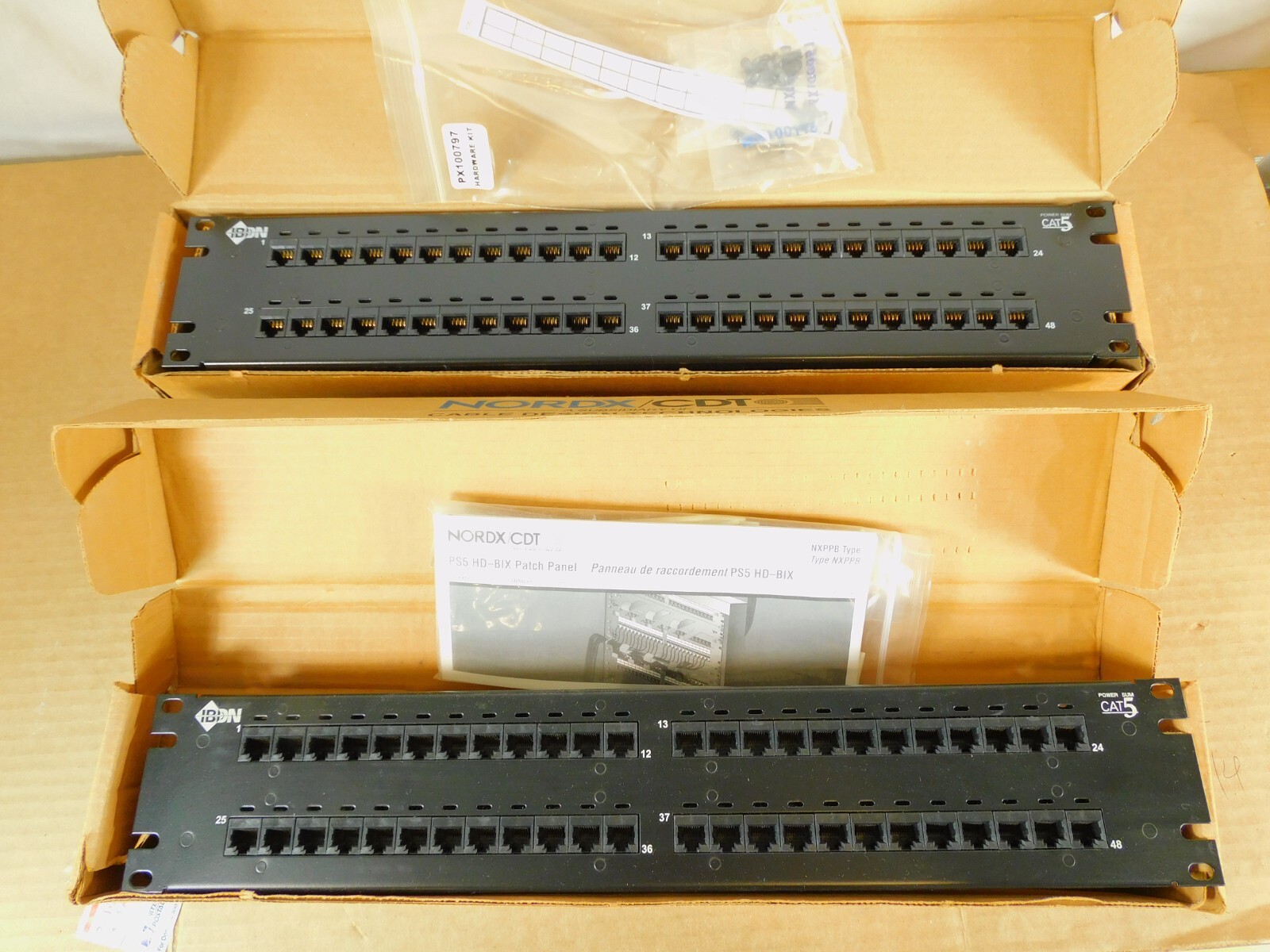 AX100473 48-Port Cat5 PS5 HD-Bix Patch Panel 2U T568A - QUANTITY OF 2