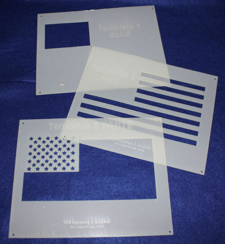Flag in 3 Parts -Mylar 14 Mil US Flag Stencils  Painting/Craft/Stencil/Template