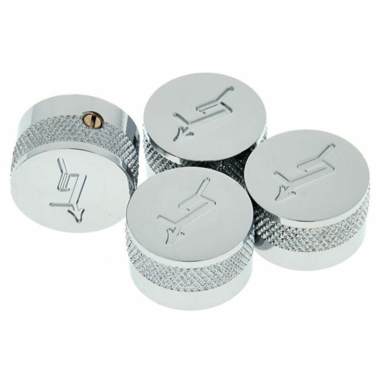 Gretsch "G" Logo Replacement Knobs for Solid Shaft Pots, Chrome, Set of 4