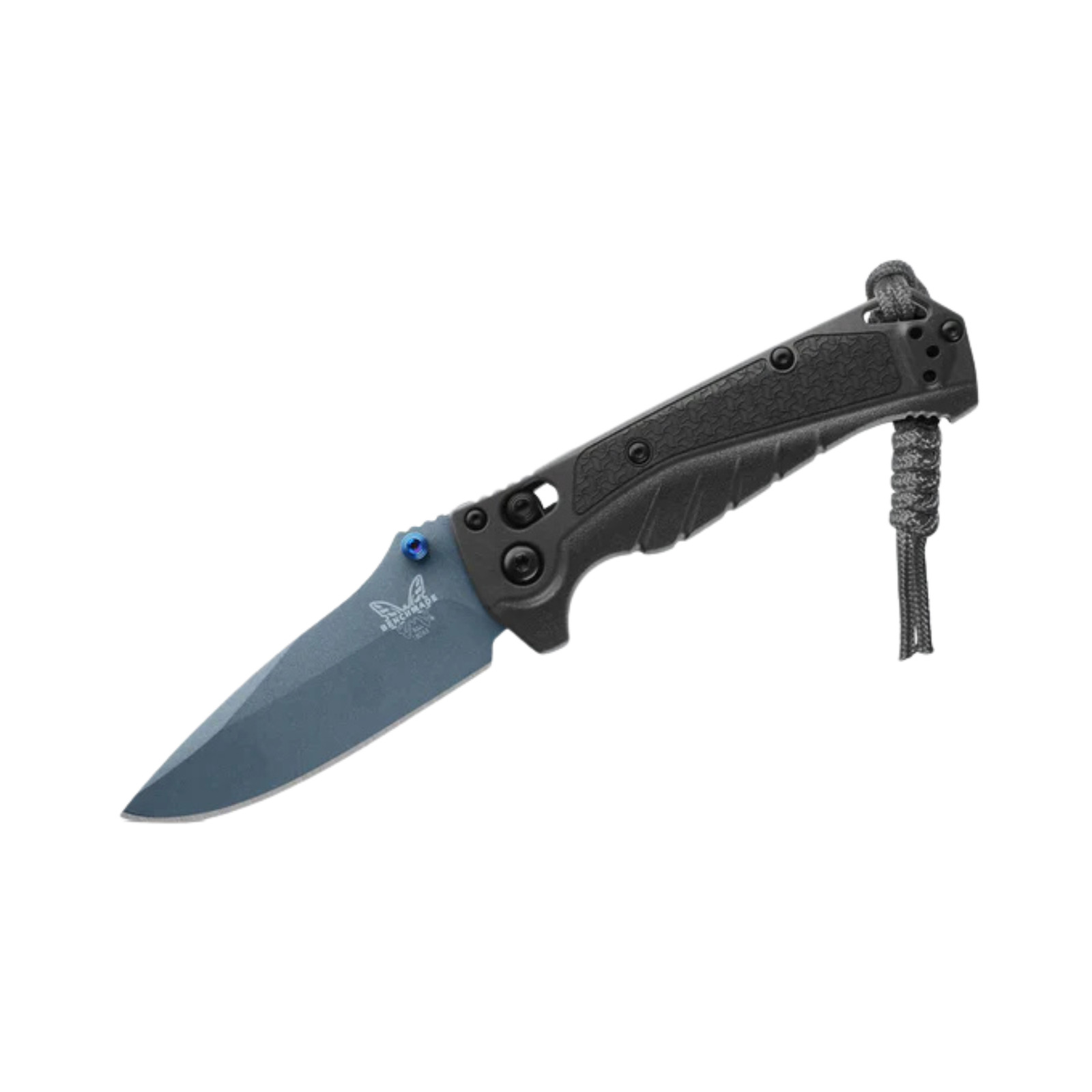 Benchmade Mini Adira Outdoor Knife, Plain Edge Drop-Point Blade, Tempest Gray