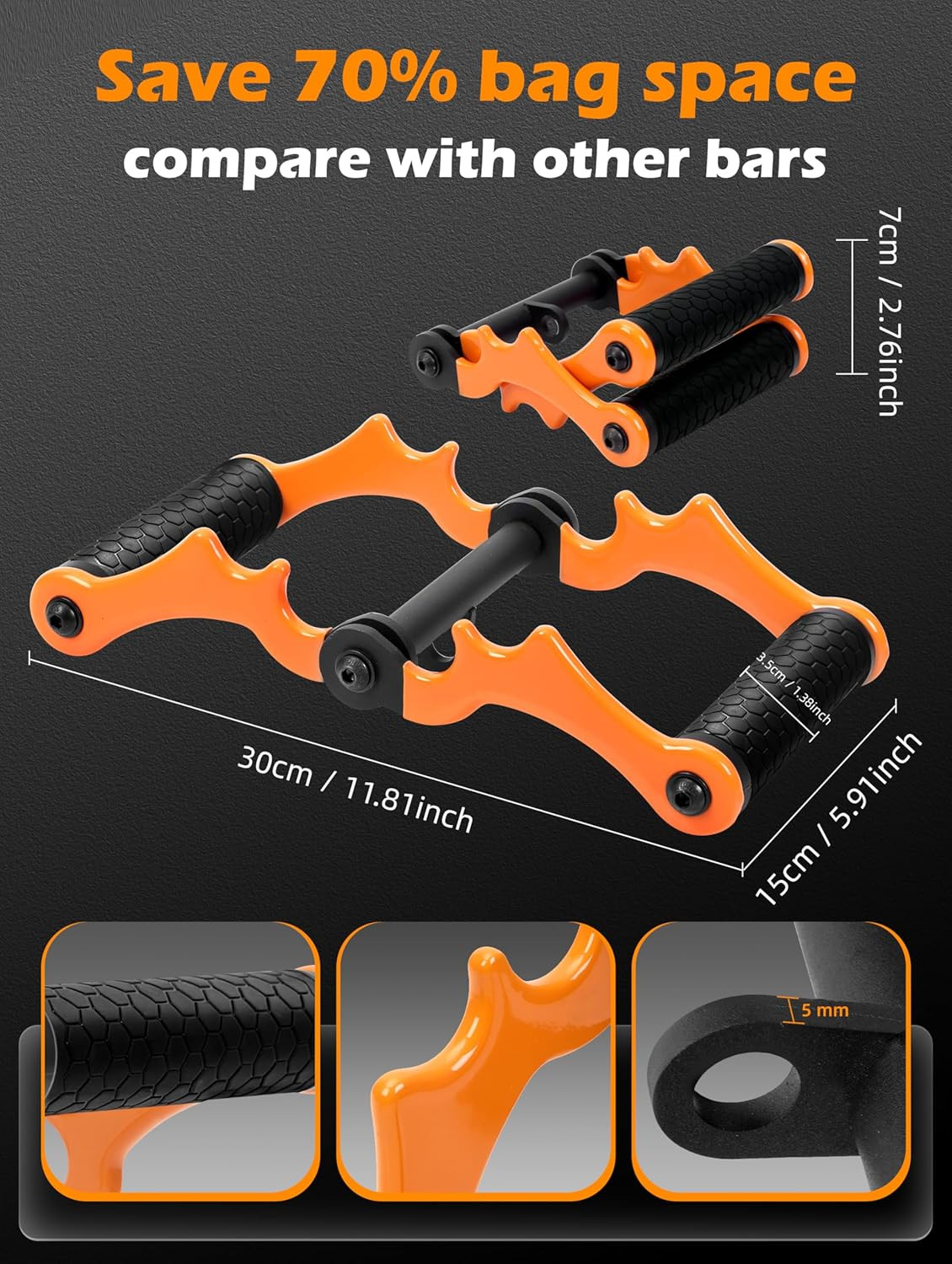 V Bar Landmine Attachment T Bar Handle for Barbell Bars，Foldable V Bar Row Handl