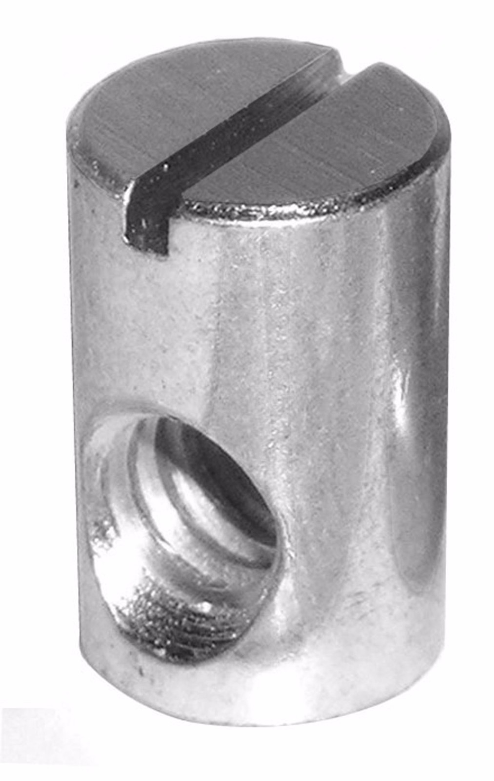 1/4"-20 Thread Cross Dowel Barrel Nuts 5/8" High Offset Hole .390  10mm Diameter