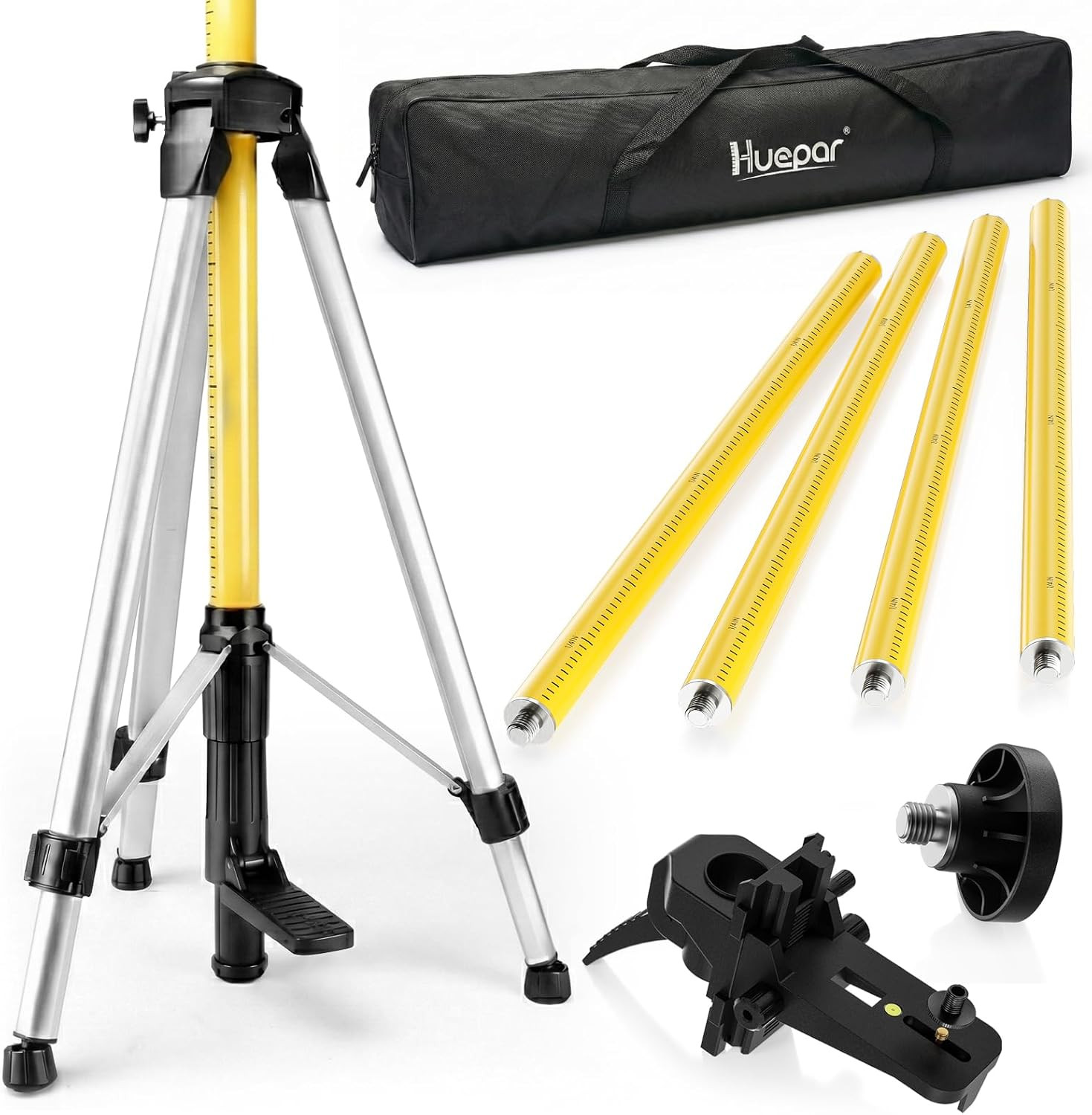 12 Ft./3.7M Professional Laser Level Pole with Tripod and 1/4-Inch by 20-Inch La