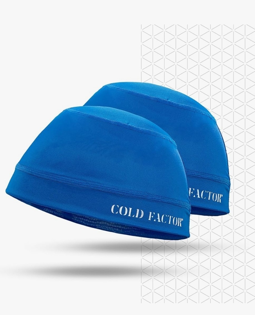 2 X Reusable Cold Therapy Cap Cooling Hat Blue One Size