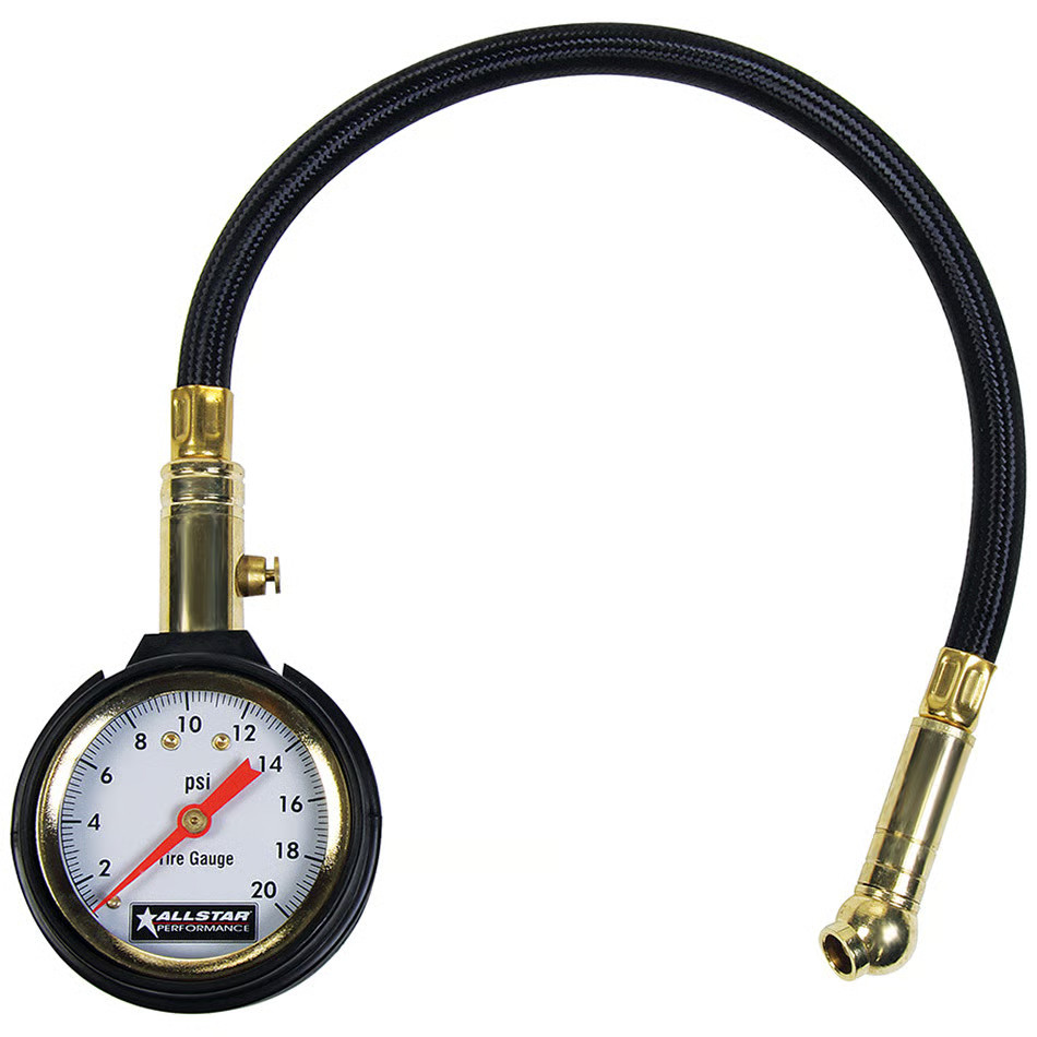Allstar Performance ALL44076 Tire Pressure Gauge - 0-20 psi - Analog - 2 in