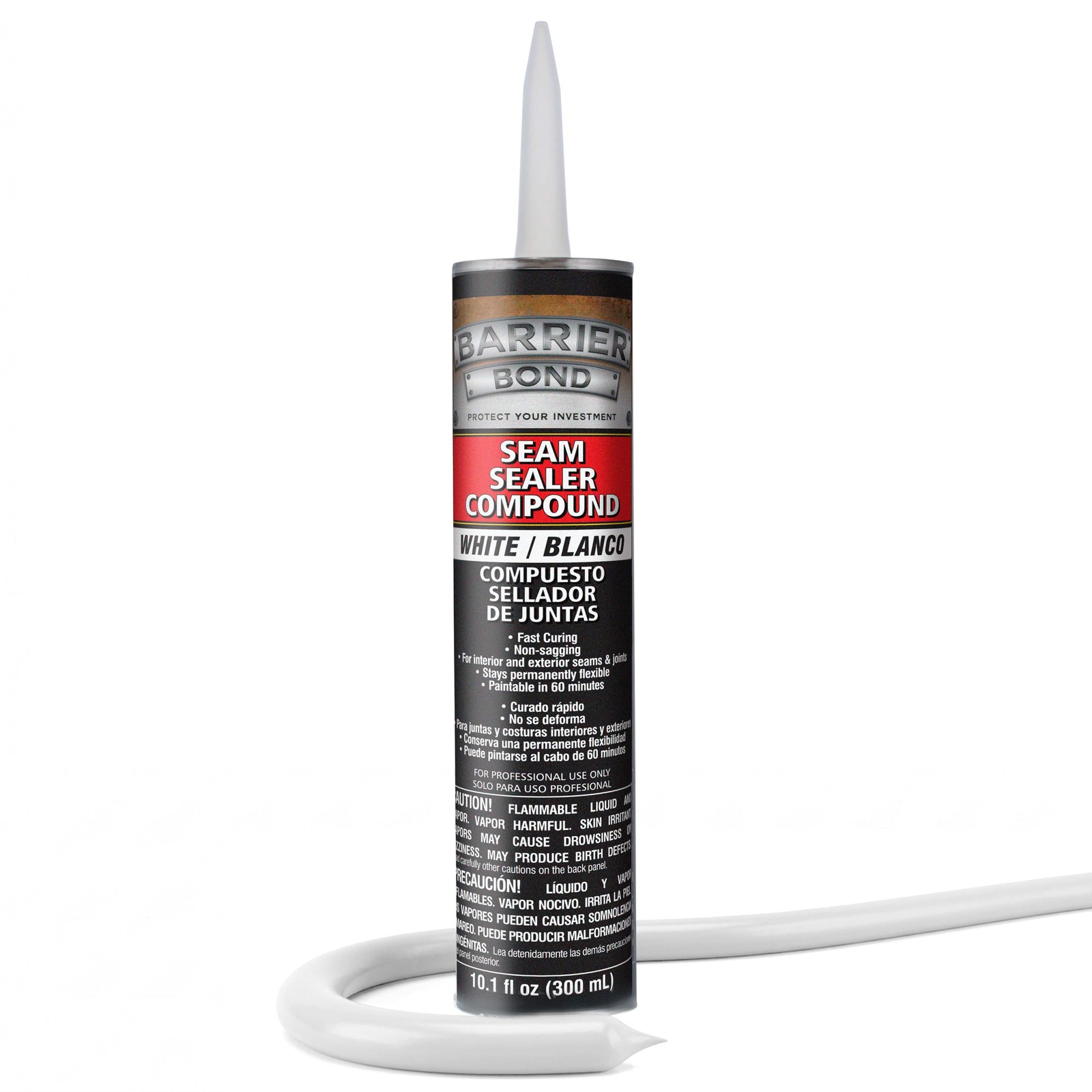 Barrier Bond Auto Body Seam Sealer Compound - 10.1 Fluid Ounce Tube - White