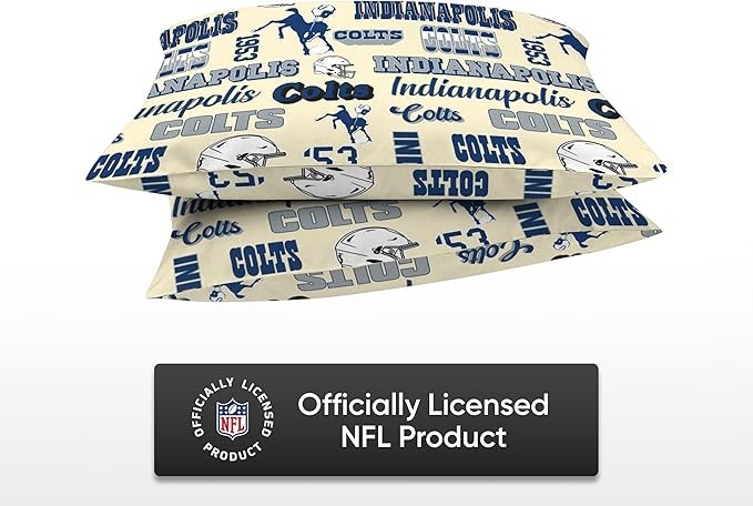 FOCO Indianapolis Colts NFL Retro Standard 2 Pack Pillowcases
