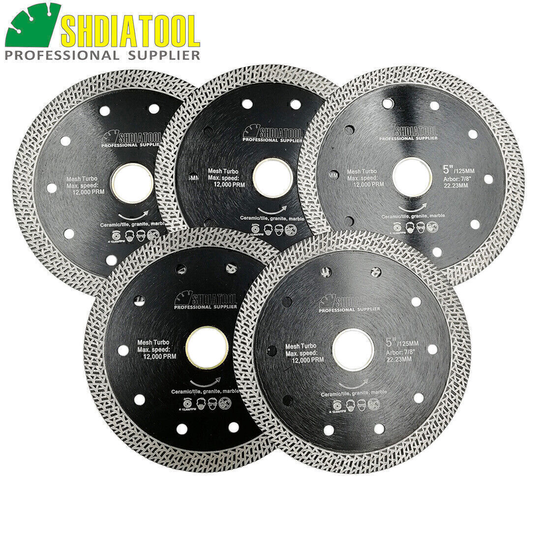 5pcs 5"/125mm Grinder Discs Diamond Saw Blade Cutting Wheel for Porcelain Tile