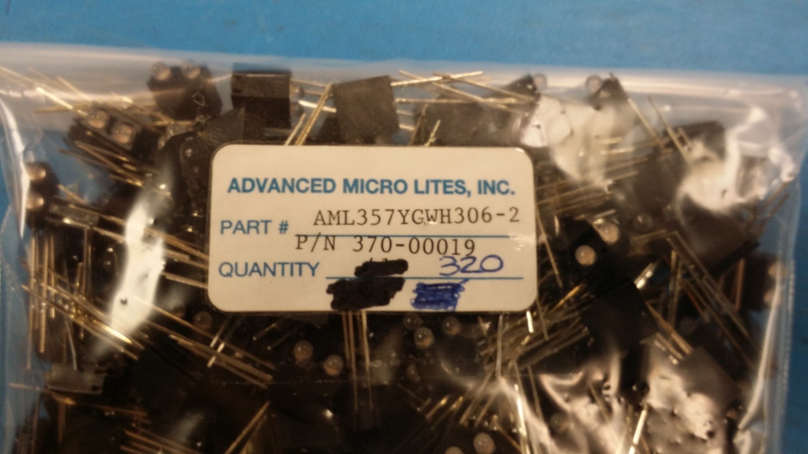 (5 PCS) AML357YGWH306-2 LED CBI 3 MM BI-LEVEL Y/G,Y/G LONG LEADS