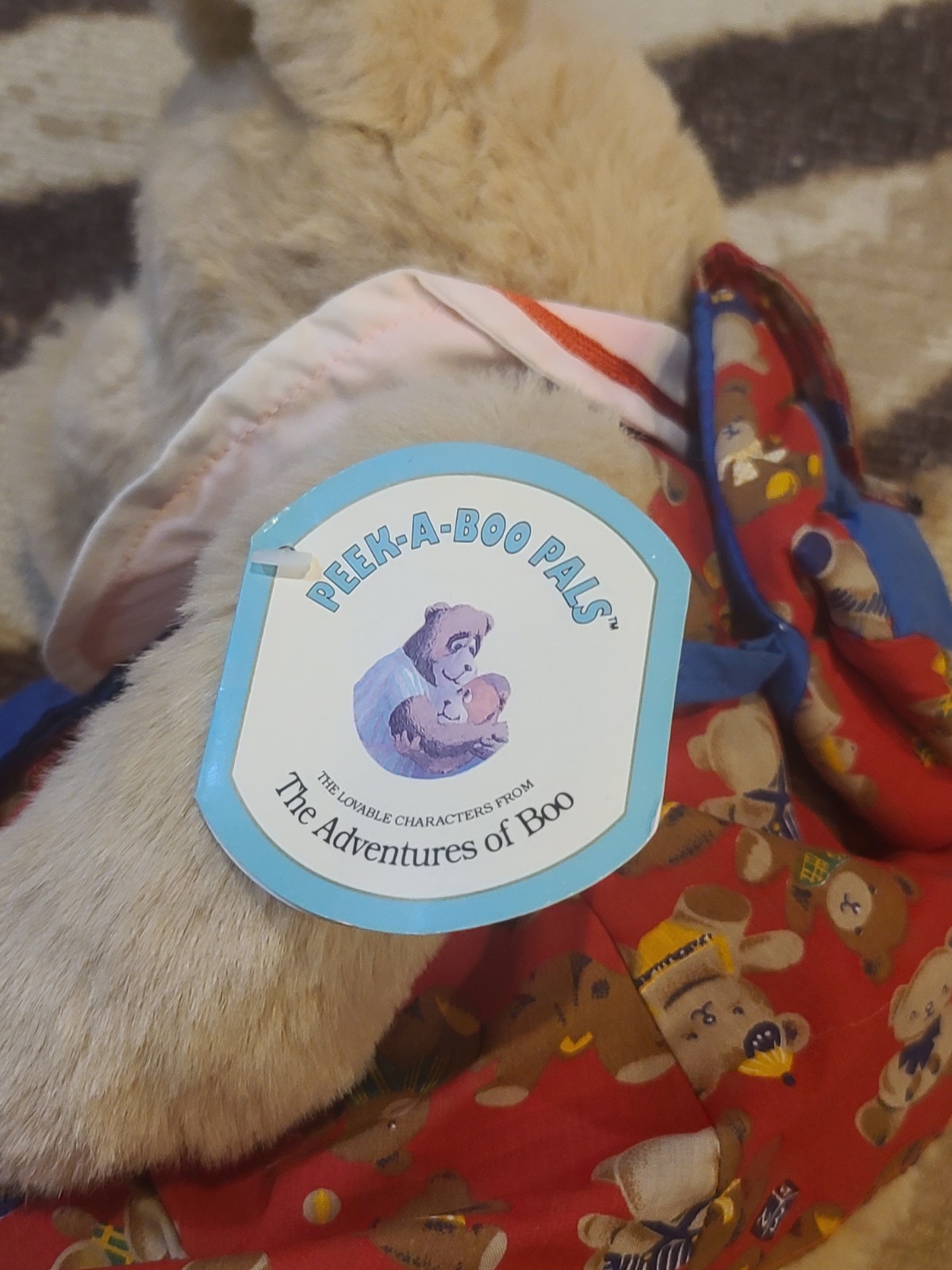 1 Peek-A-Boo Pals Music Box Teddy Bear Plush Stuffed Animal Vintage W/ Tags