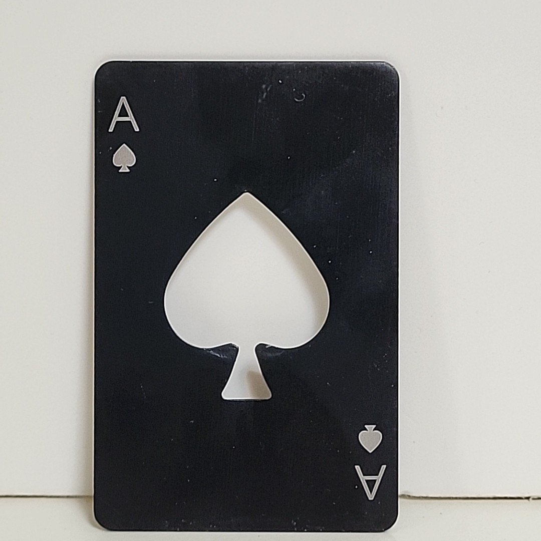 Ace in the Hole Bottle Opener Metal Card Flat Wallet Spade Poker Gift